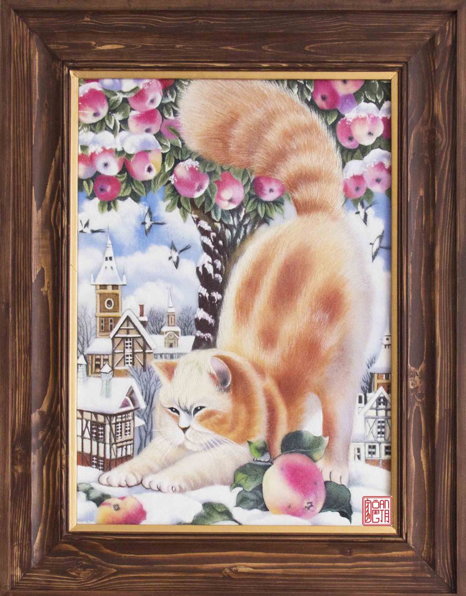 Tranh đá quý thiên nhiên Con mèo