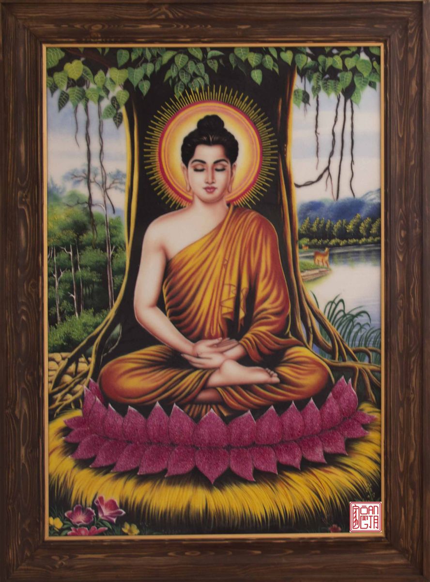 Tranh đá quý thiên nhiên Phật Tổ