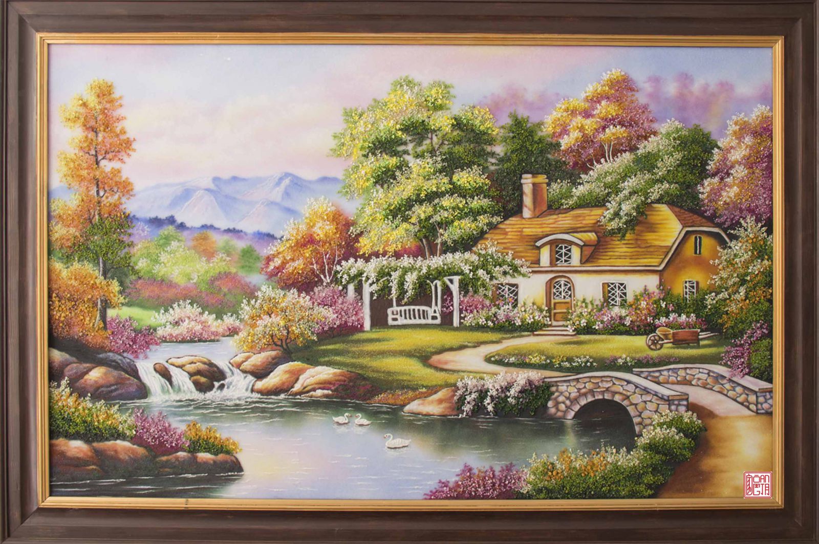 Tranh Đá quý thiên nhiên Điền viên