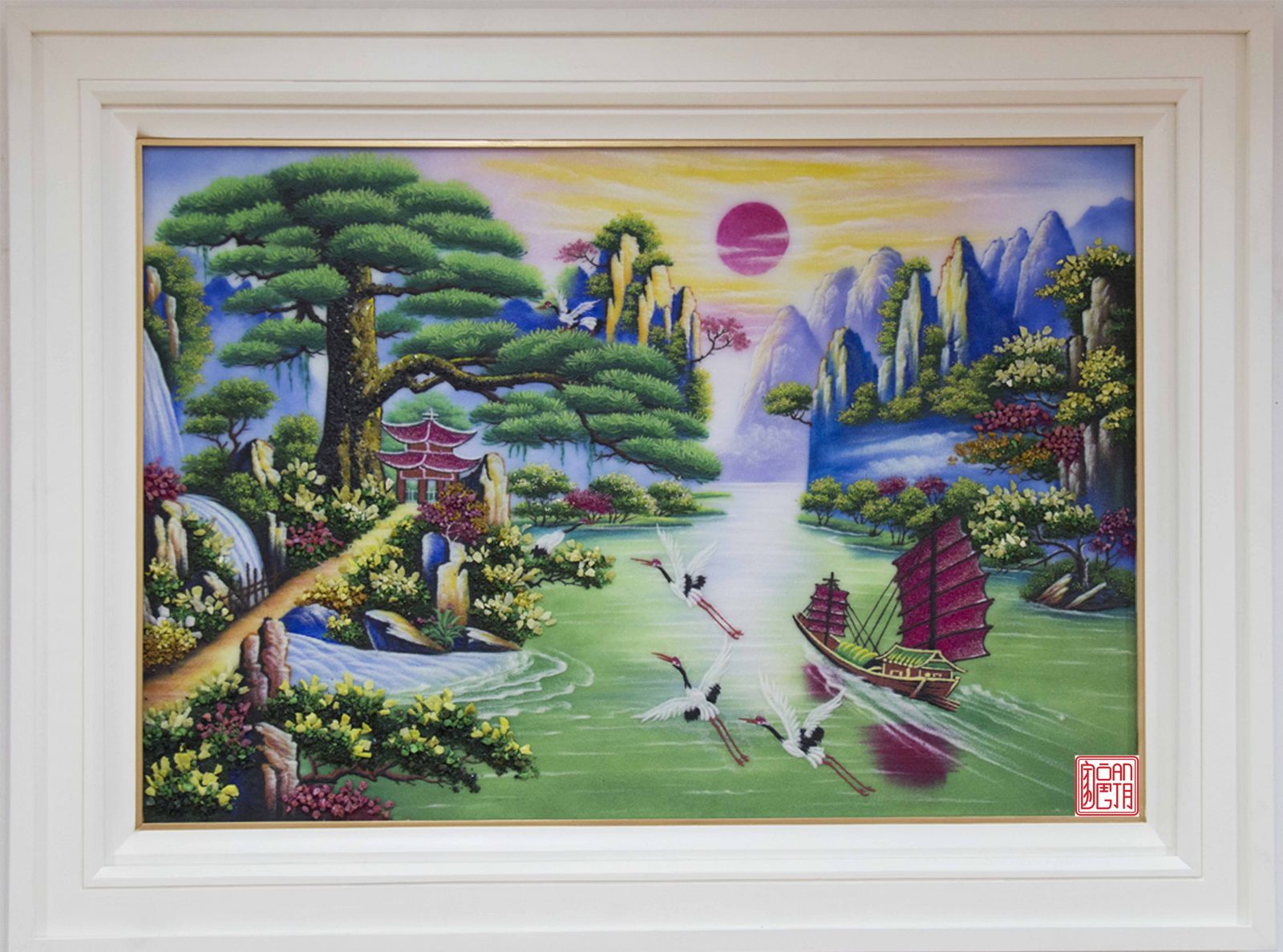 Tranh Đá quý thiên nhiên Thuận buồm xuôi gió